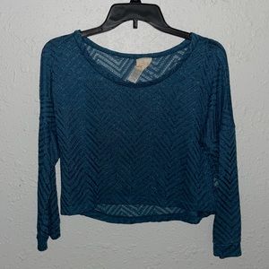 Blue see-through crop top